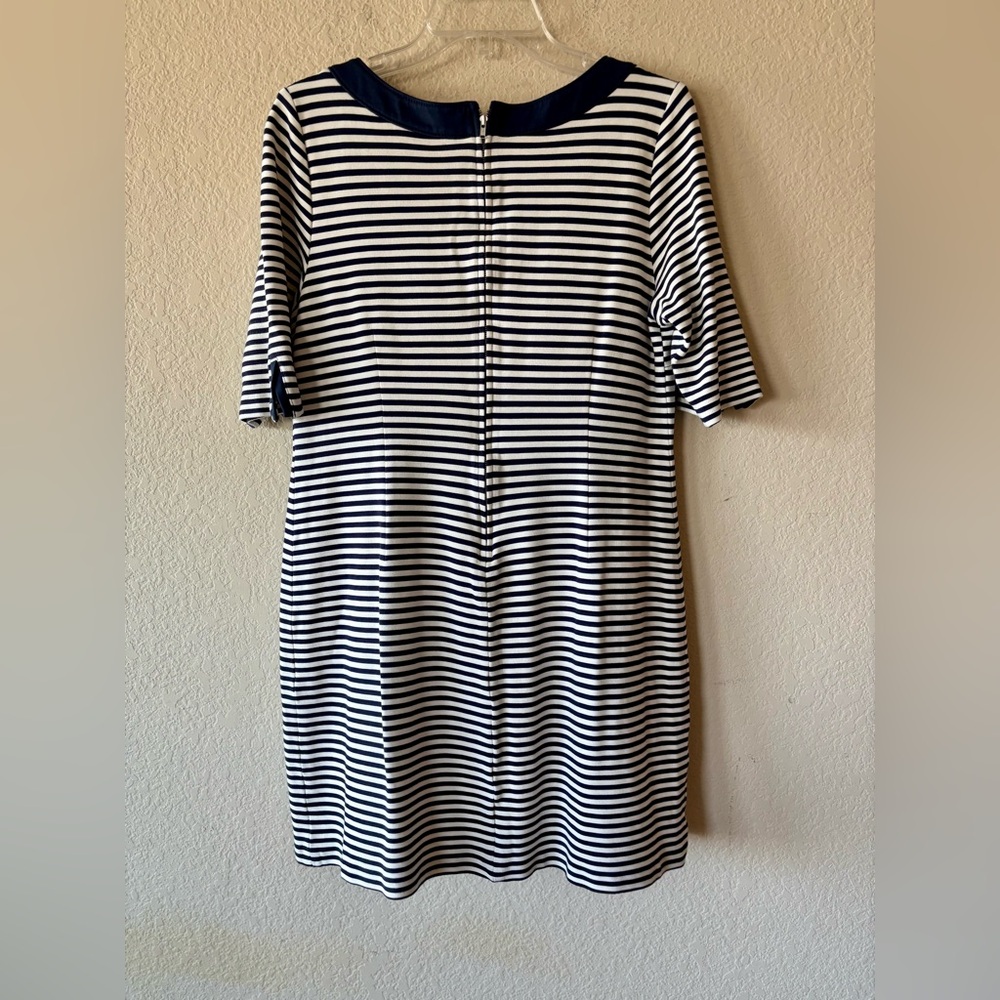 BANANA REPUBLIC WOMENS STRIPE SCOOP NECK SHORT SLEEVE DRESS -- 14 - Picture 6 of 9